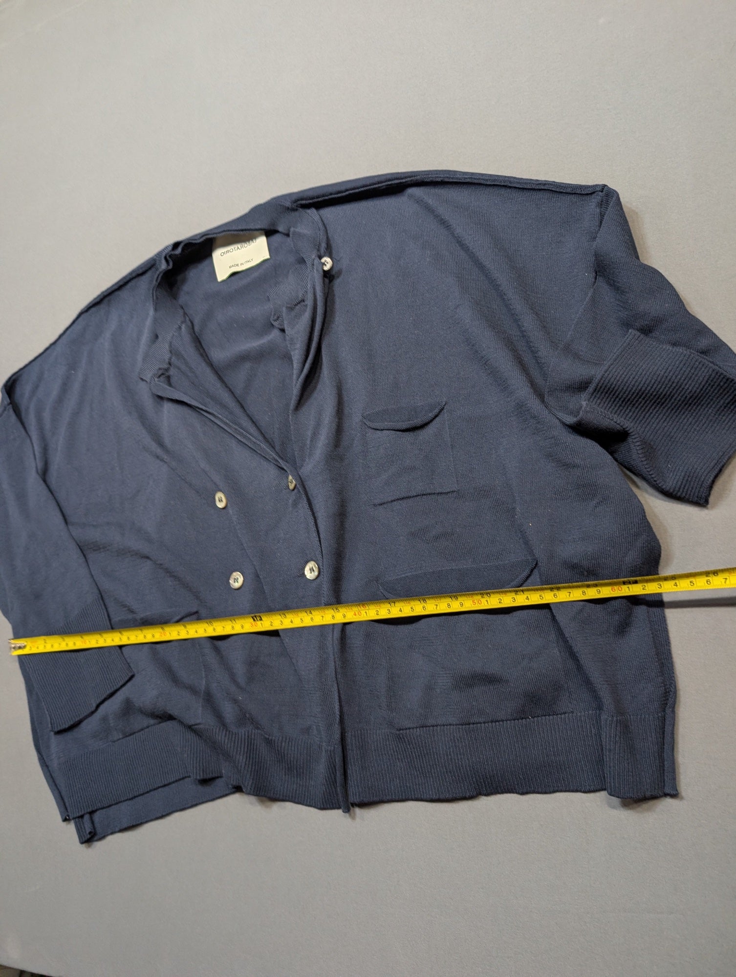 Laboratorio Women's Double-Breasted Cotton Cardigan Navy Blue XS