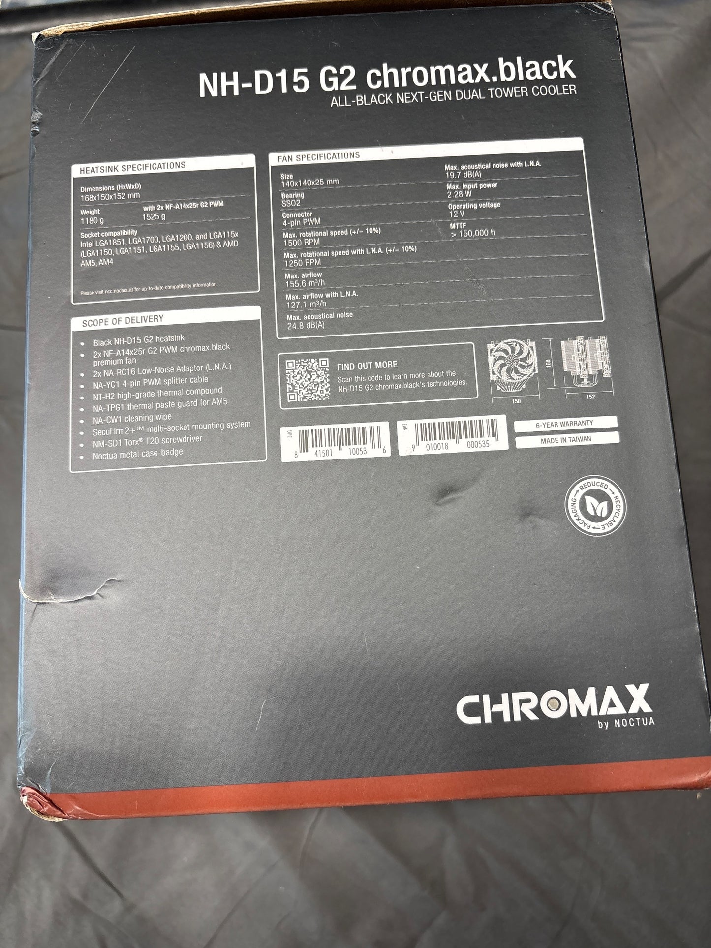 Noctua NH-D15 G2 chromax.black Dual Tower CPU Cooler 140mm