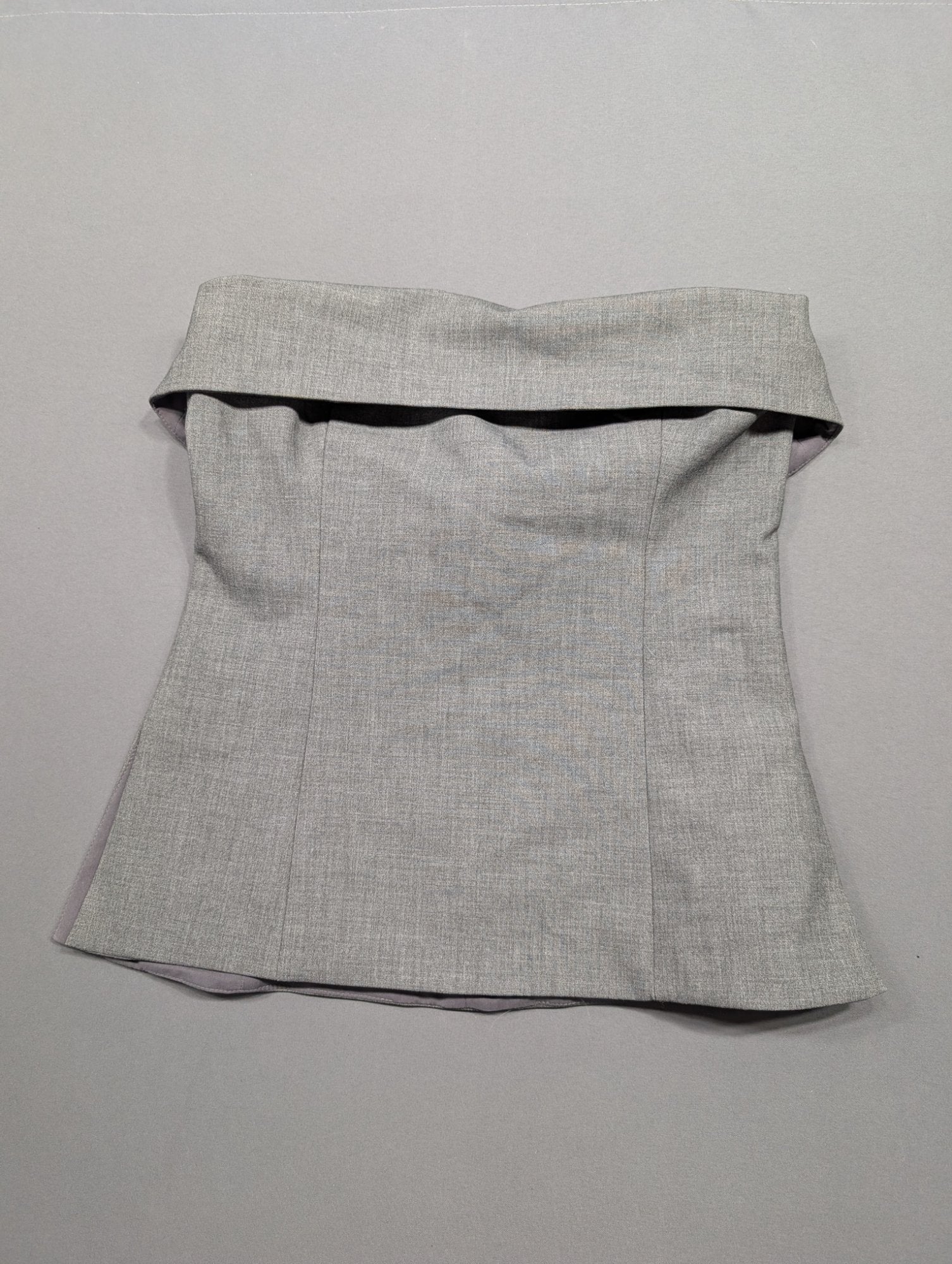 Babaton Size 8 Grey Strapless Corset Top Structured Blazer