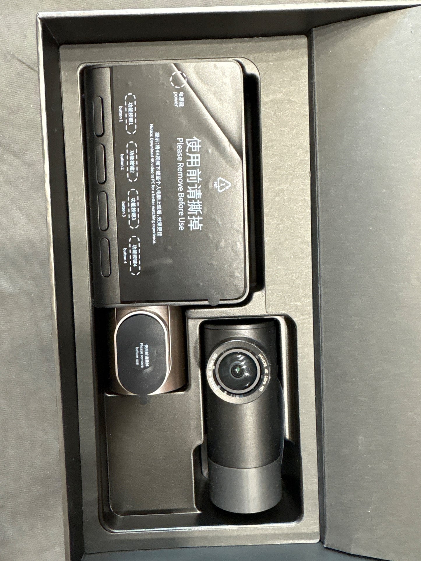 70mai Dash Cam 4K T800 Premium Set 3-Channel Front Rear Interior