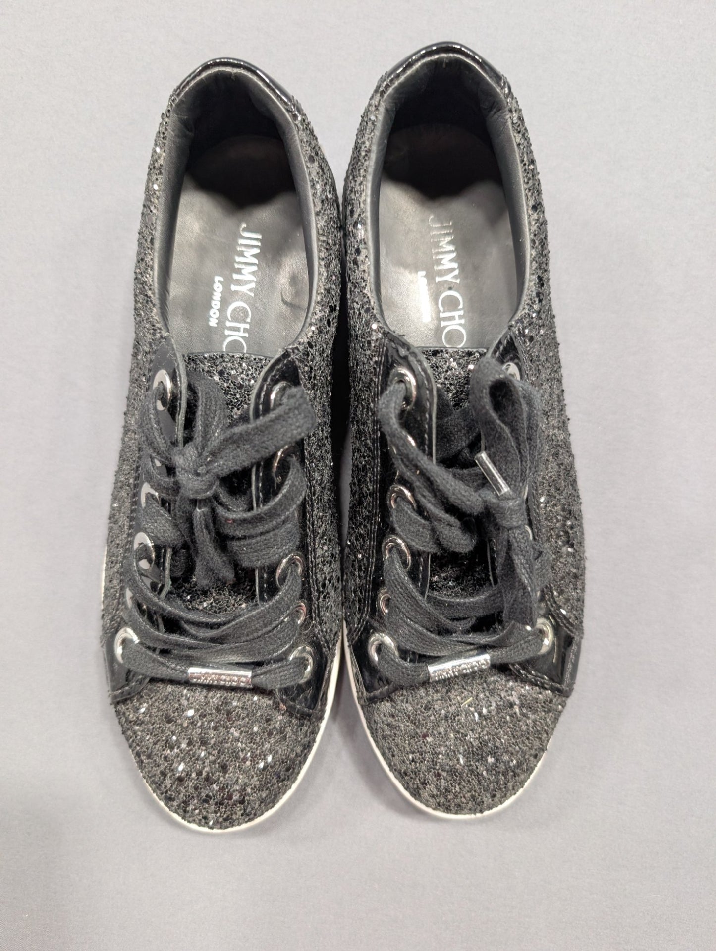 Jimmy Choo Cash Star Glitter Sneakers EU 38.5 Black