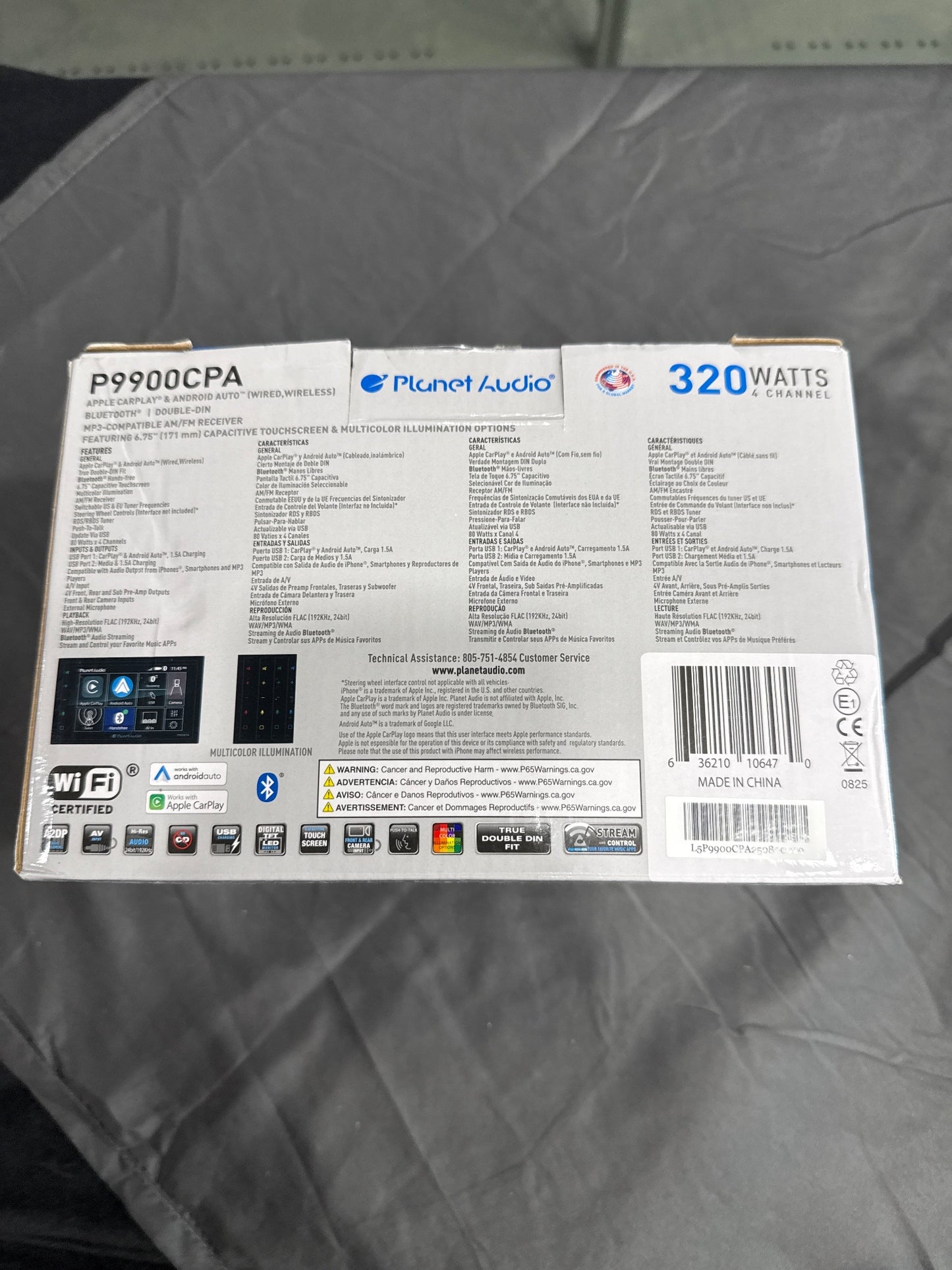 Planet Audio P9900CPA Double DIN CarPlay Android Auto Car Stereo 6.75"