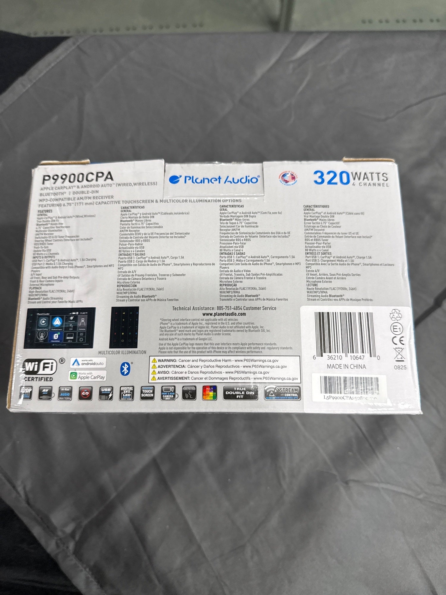 Planet Audio P9900CPA Double DIN CarPlay Android Auto Car Stereo 6.75"
