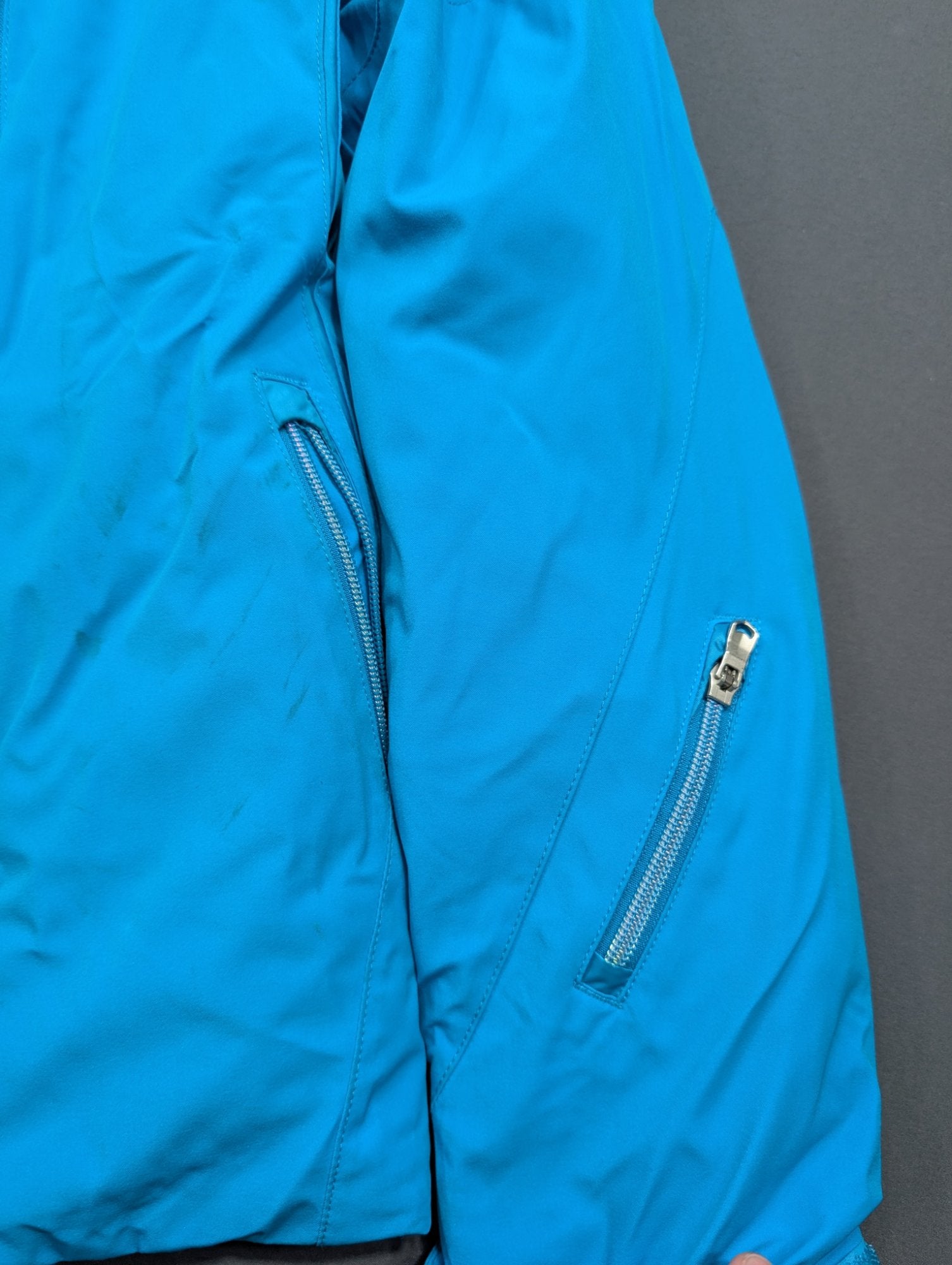 Spyder Girls Ski Jacket Size 12 Teal Blue Hooded Winter Snow