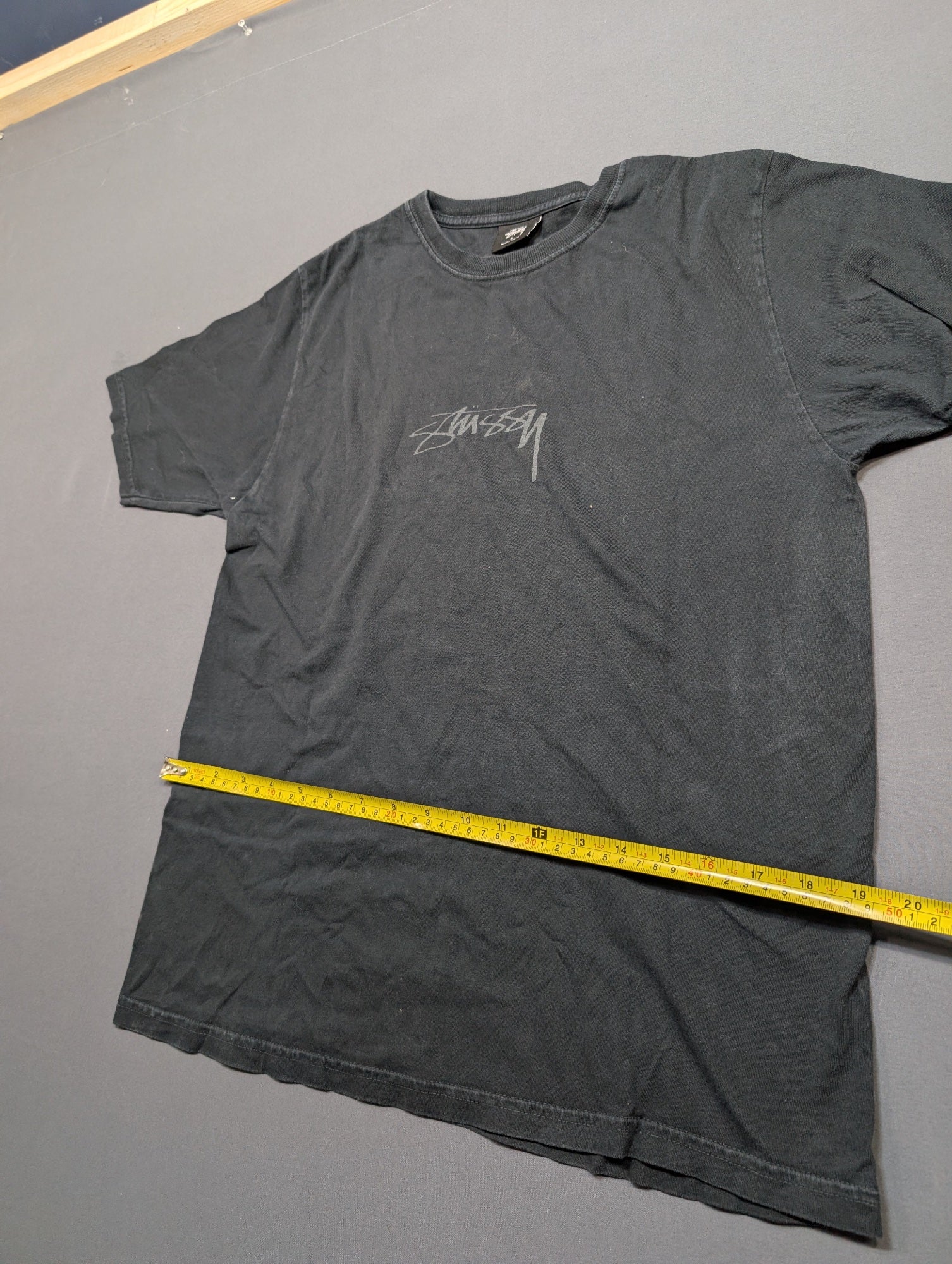 Stussy Increase the Peace Tee Faded Black Graphic T-Shirt Size S