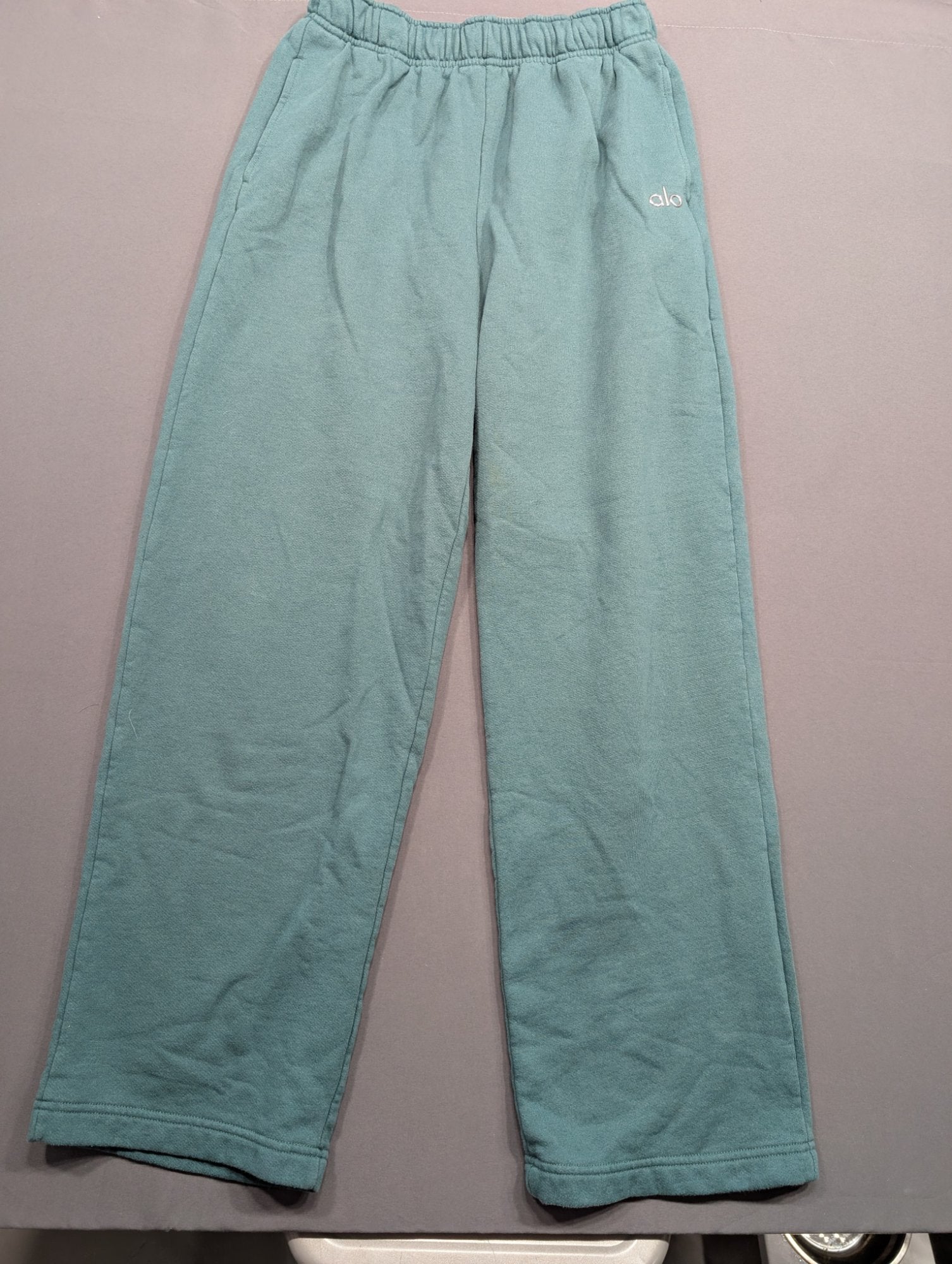 Alo Yoga Wide Leg Sweatpants Fleece Lounge Pants Teal Size S