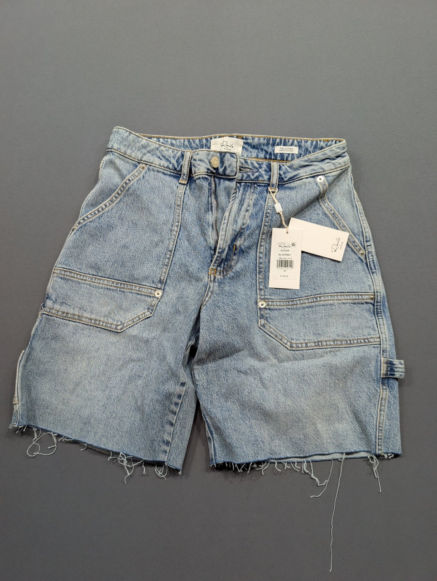 Rails Denim Slater Carpenter Short Blueprint Size 27 NWT