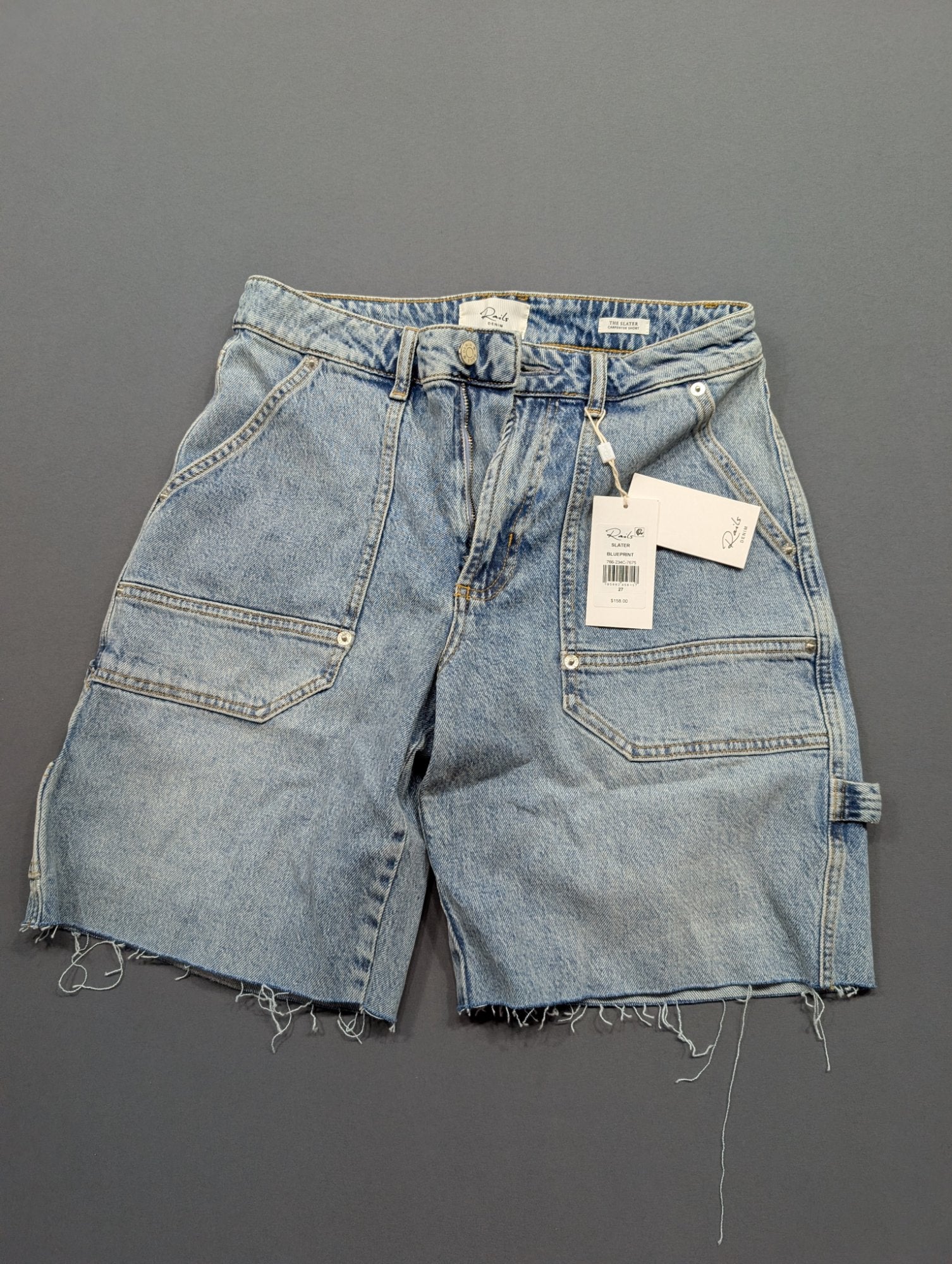 Rails Denim Slater Carpenter Short Blueprint Size 27 NWT