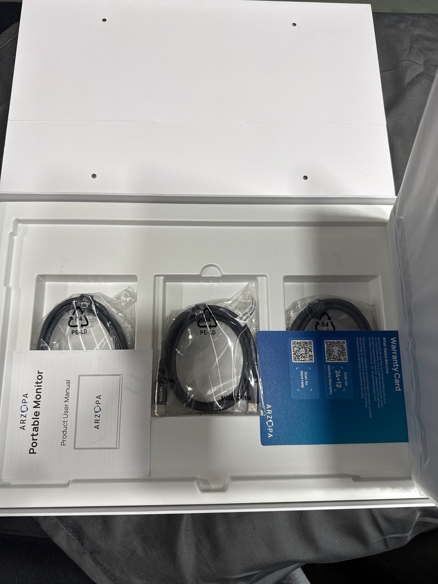 ARZOPA Z3RC Portable Monitor 15.6in Grey USB-C HDMI Open Box