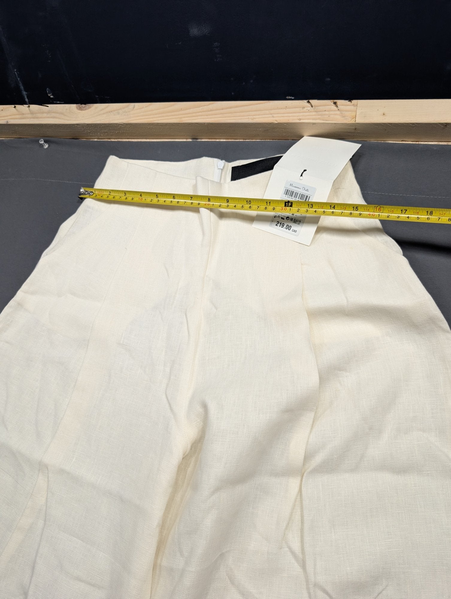 Massimo Dutti Wide-Leg Linen Trousers Ivory Size 40 EU / 8 US NWT