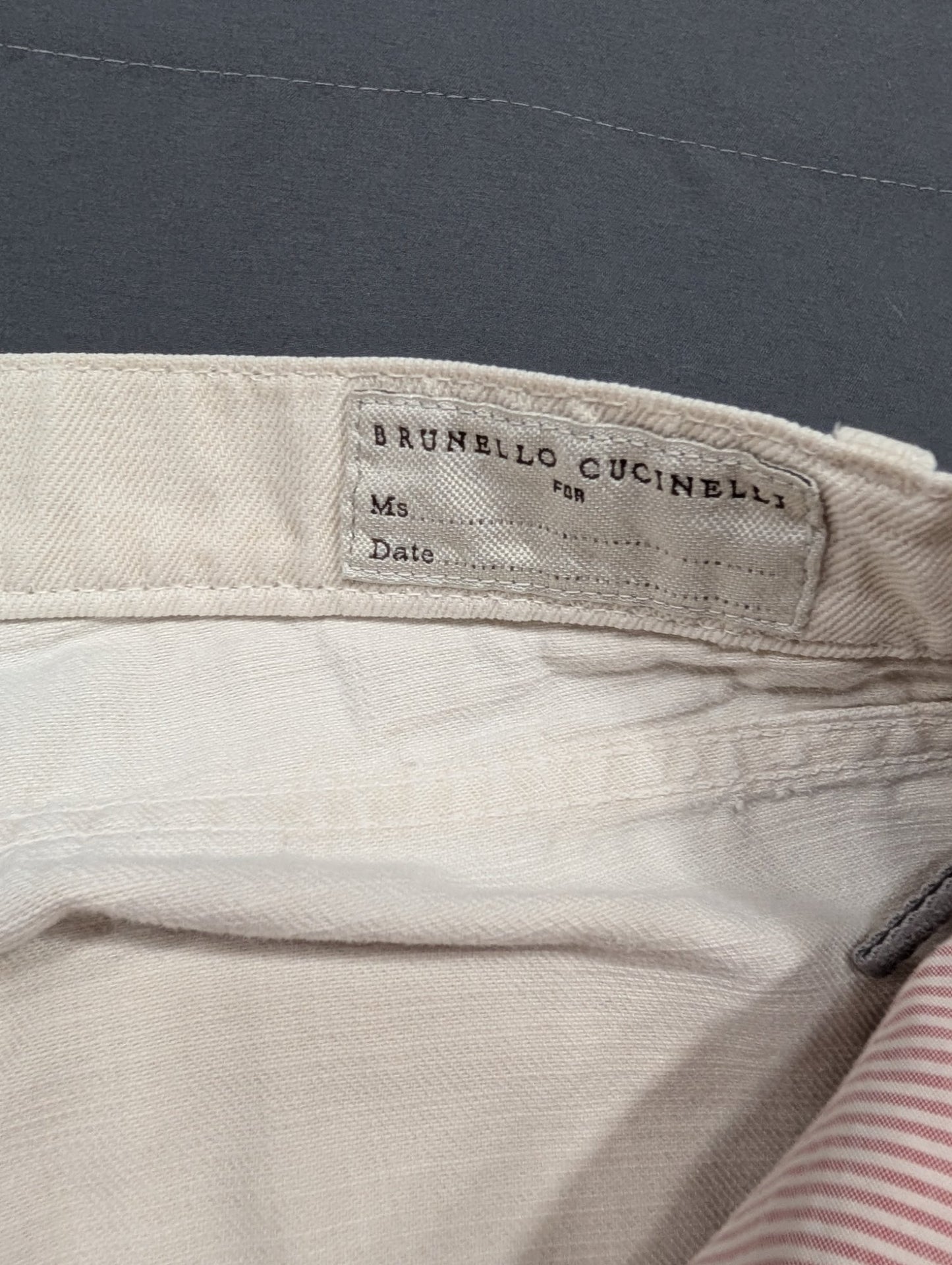 Brunello Cucinelli White Denim Jeans 100% Cotton Button Fly