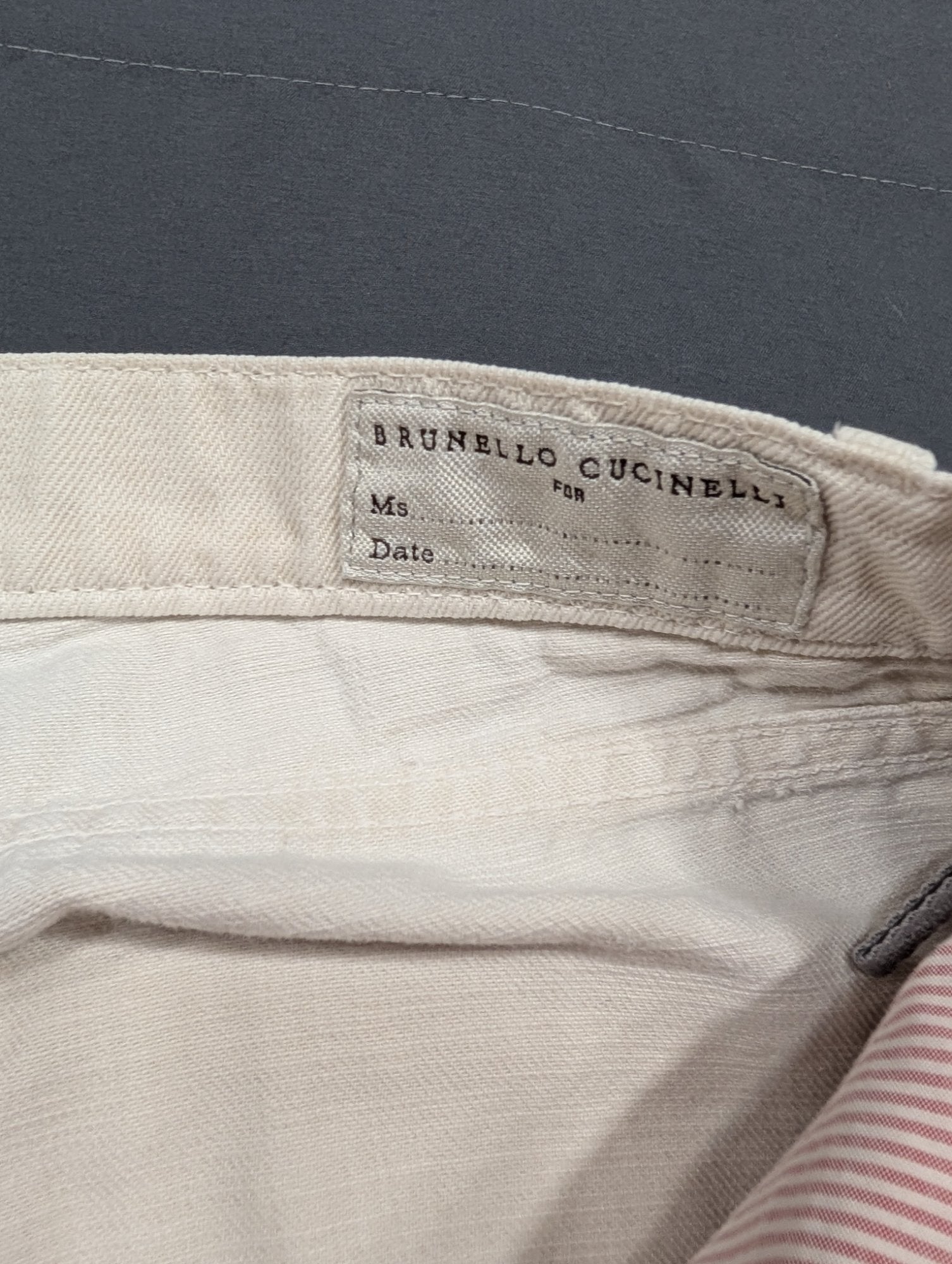 Brunello Cucinelli White Denim Jeans 100% Cotton Button Fly