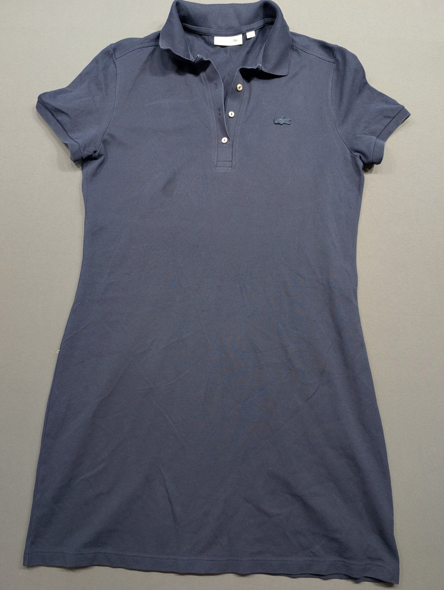 Lacoste Slim Fit Polo Dress Navy Blue Size 44 Women's Mini