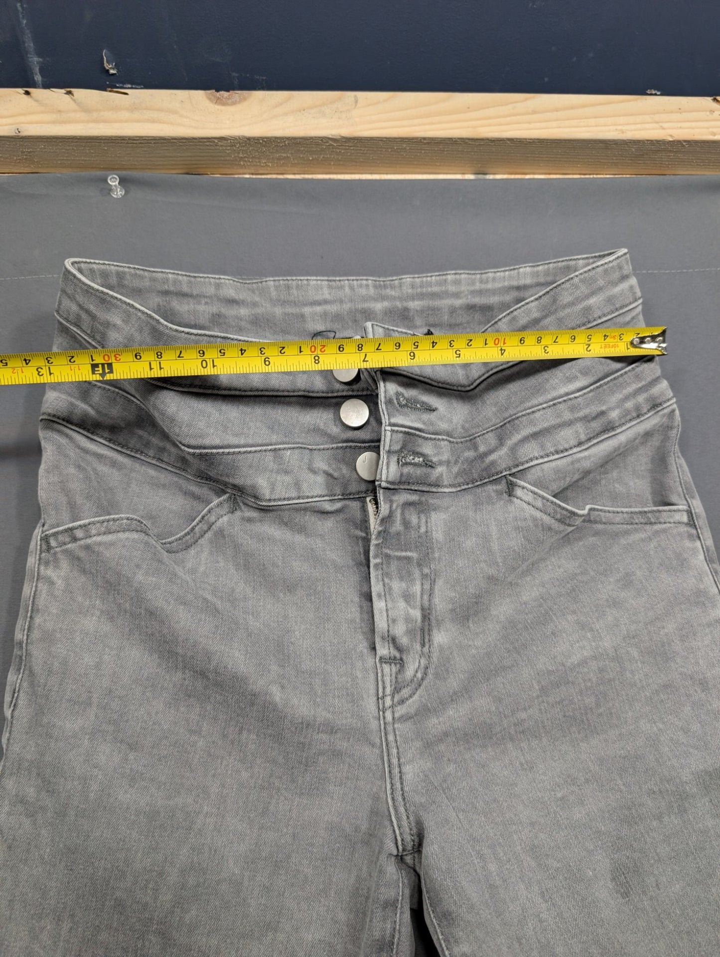 J Brand Women's Gray High-Rise Skinny Jeans Triple Button