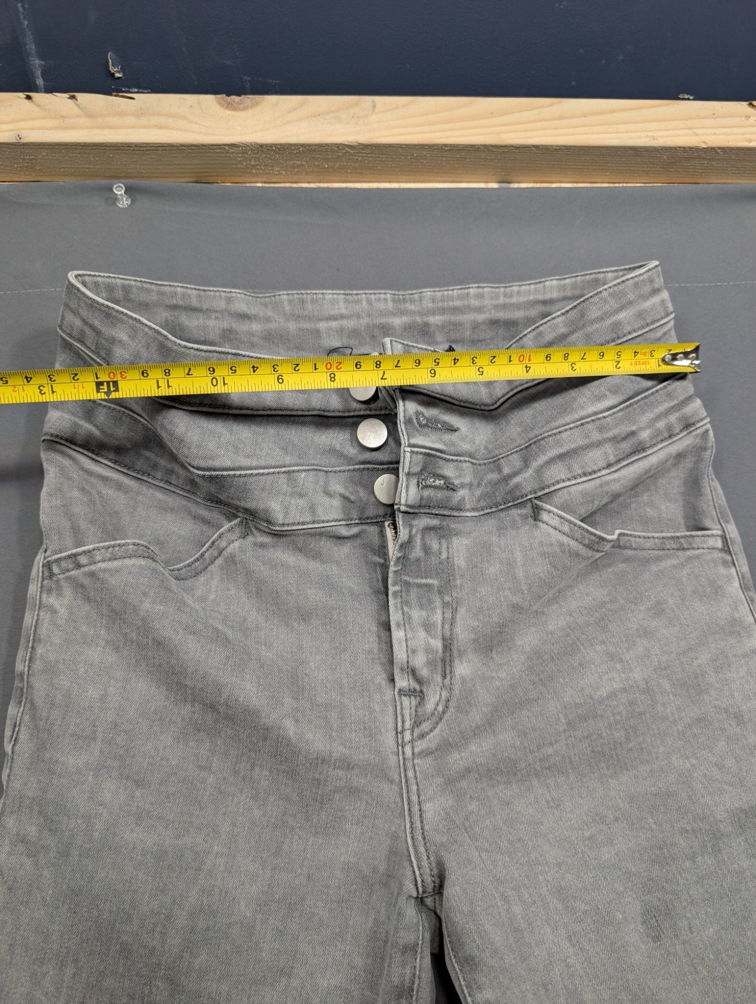 J Brand Women's Gray High-Rise Skinny Jeans Triple Button