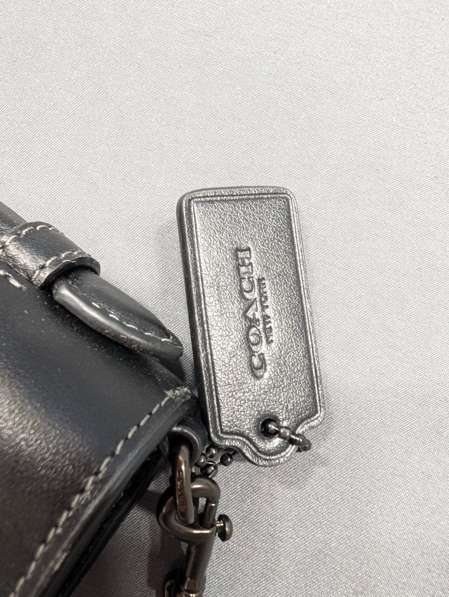 Coach Bandit Wallet on Chain Black Leather Crossbody Bag