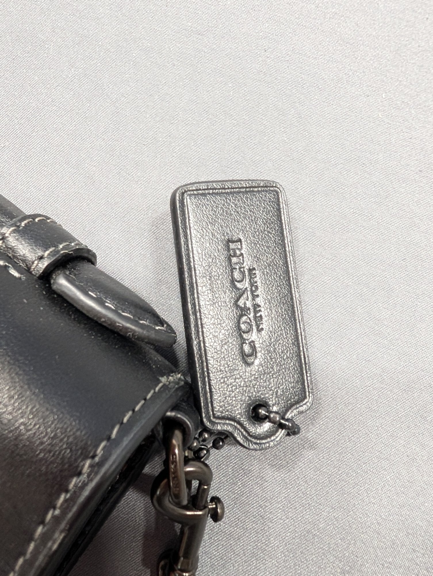 Coach Bandit Wallet on Chain Black Leather Crossbody Bag