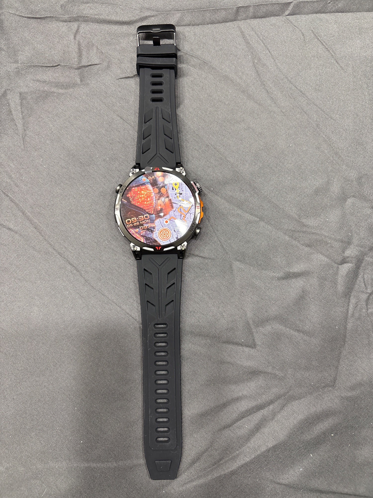 AI GPT KC93 GPS Smart Sport Watch Full Touch Dial Black