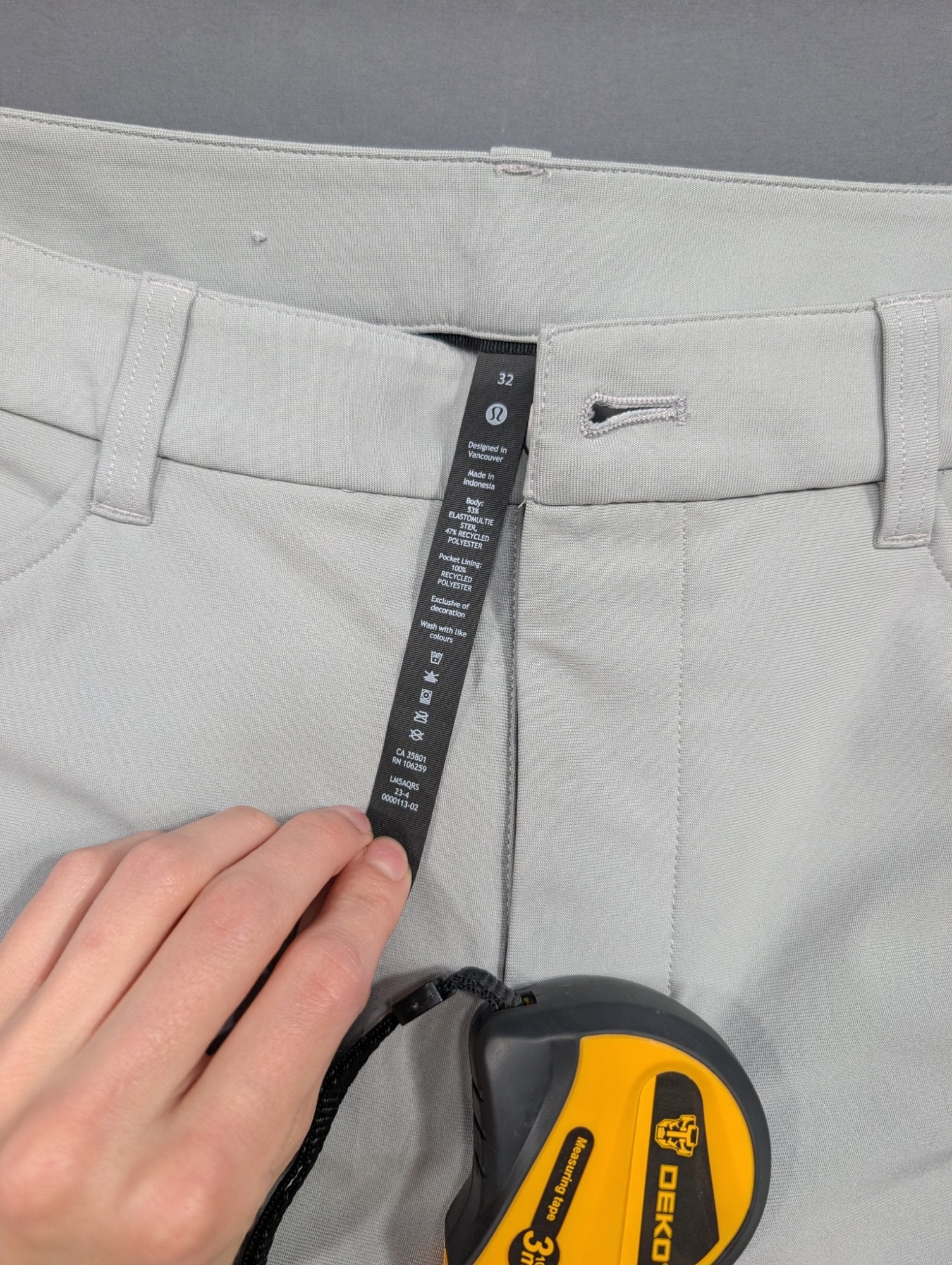 Lululemon ABC Slim 5-Pocket Pants Men's 32 Light Gray