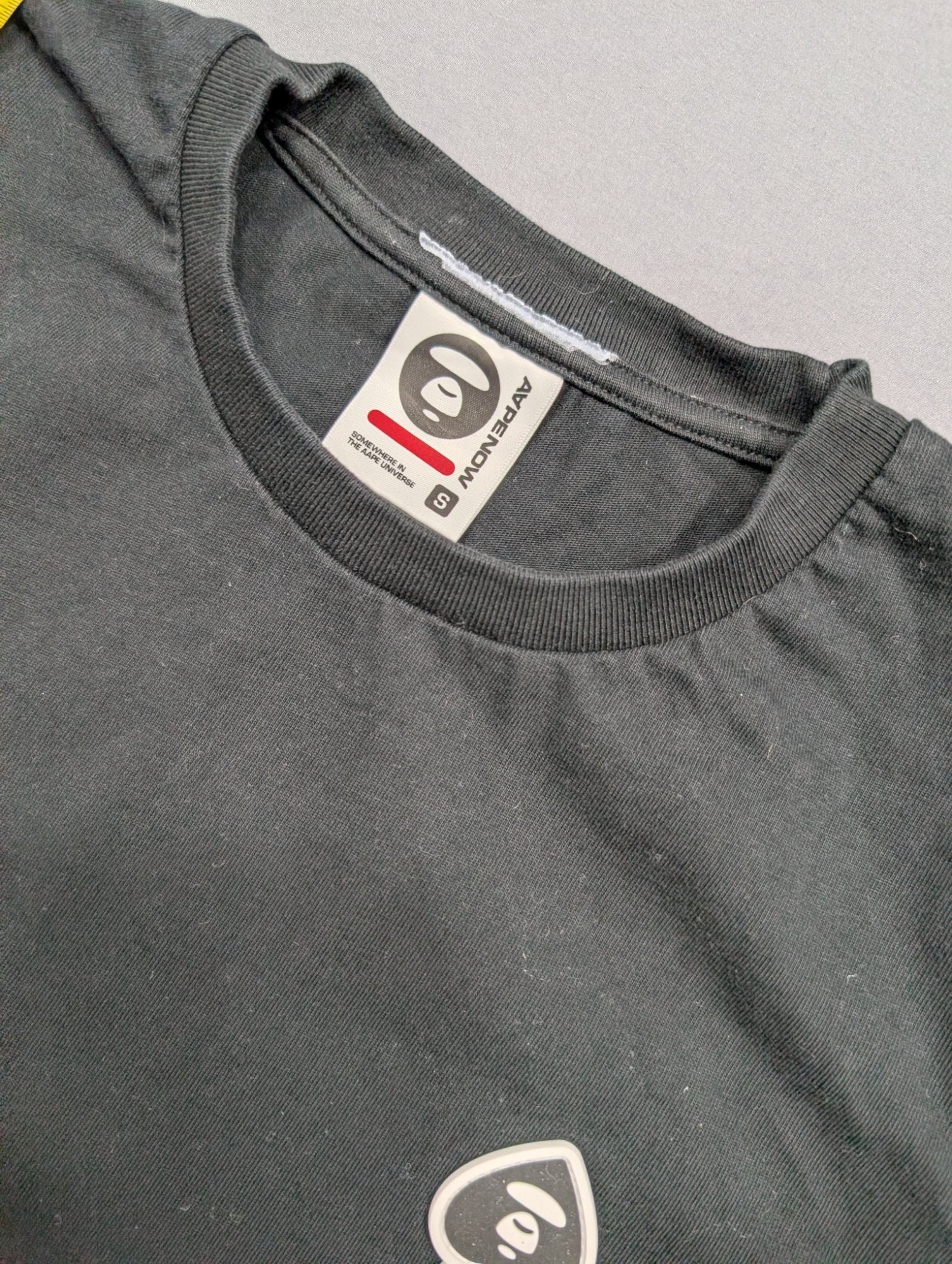 AAPE By A Bathing Ape Spade Logo Black Tee T-Shirt Size S