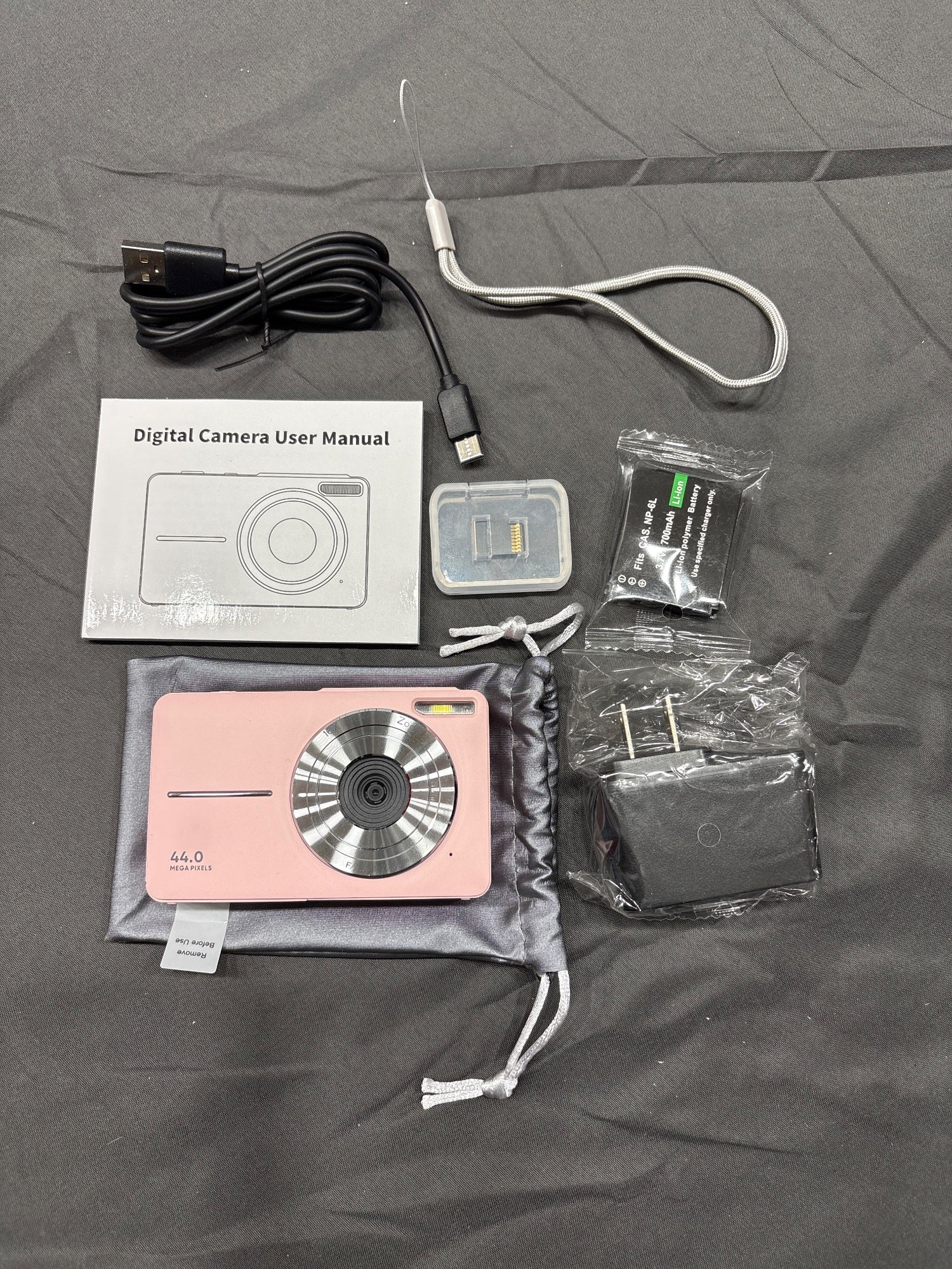 Better Life 44MP Digital Camera 16x Zoom Pink w/ SD Card & Battery