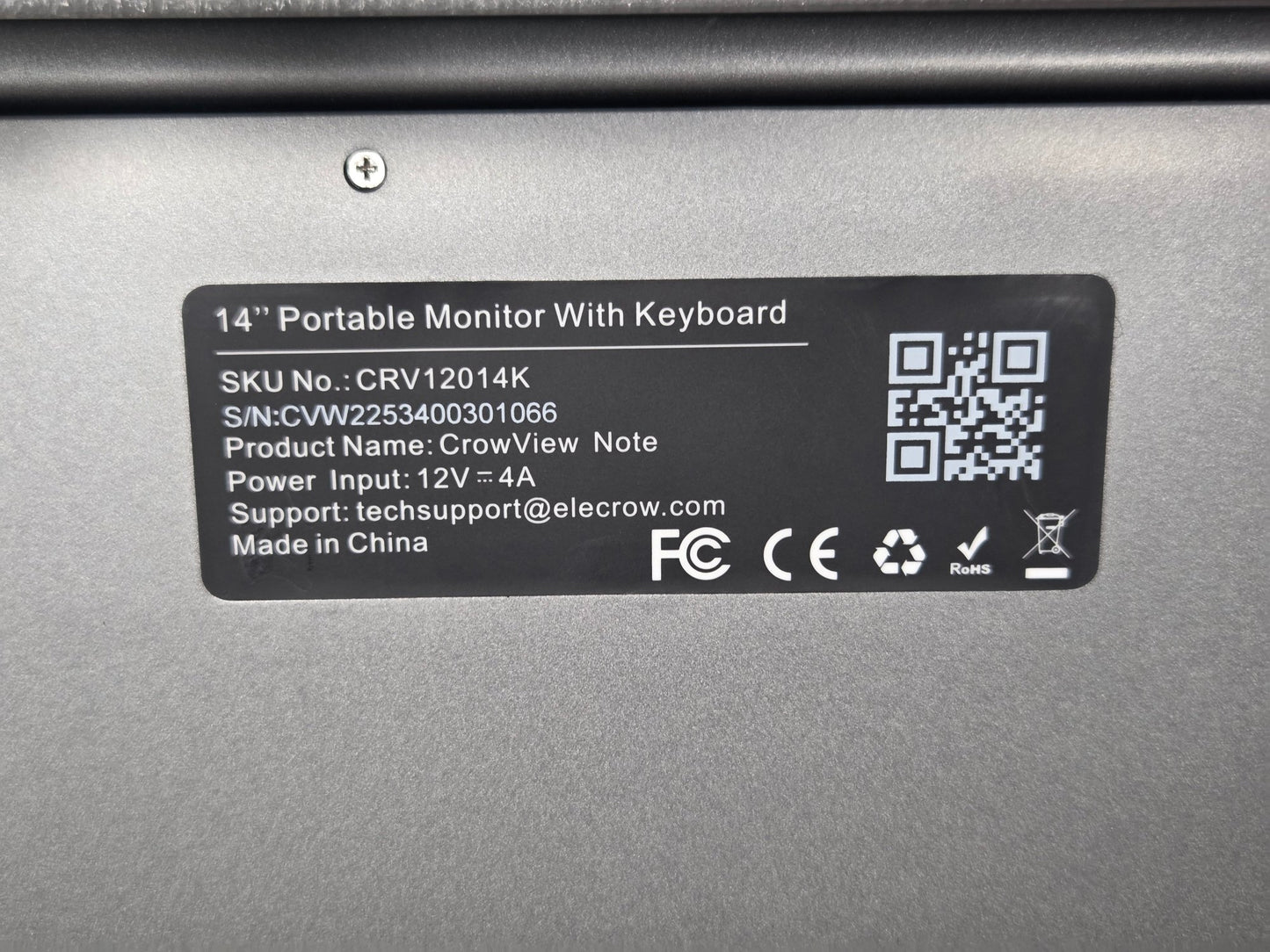 CrowView Note 14" Portable Monitor with Keyboard FHD IPS USB-C