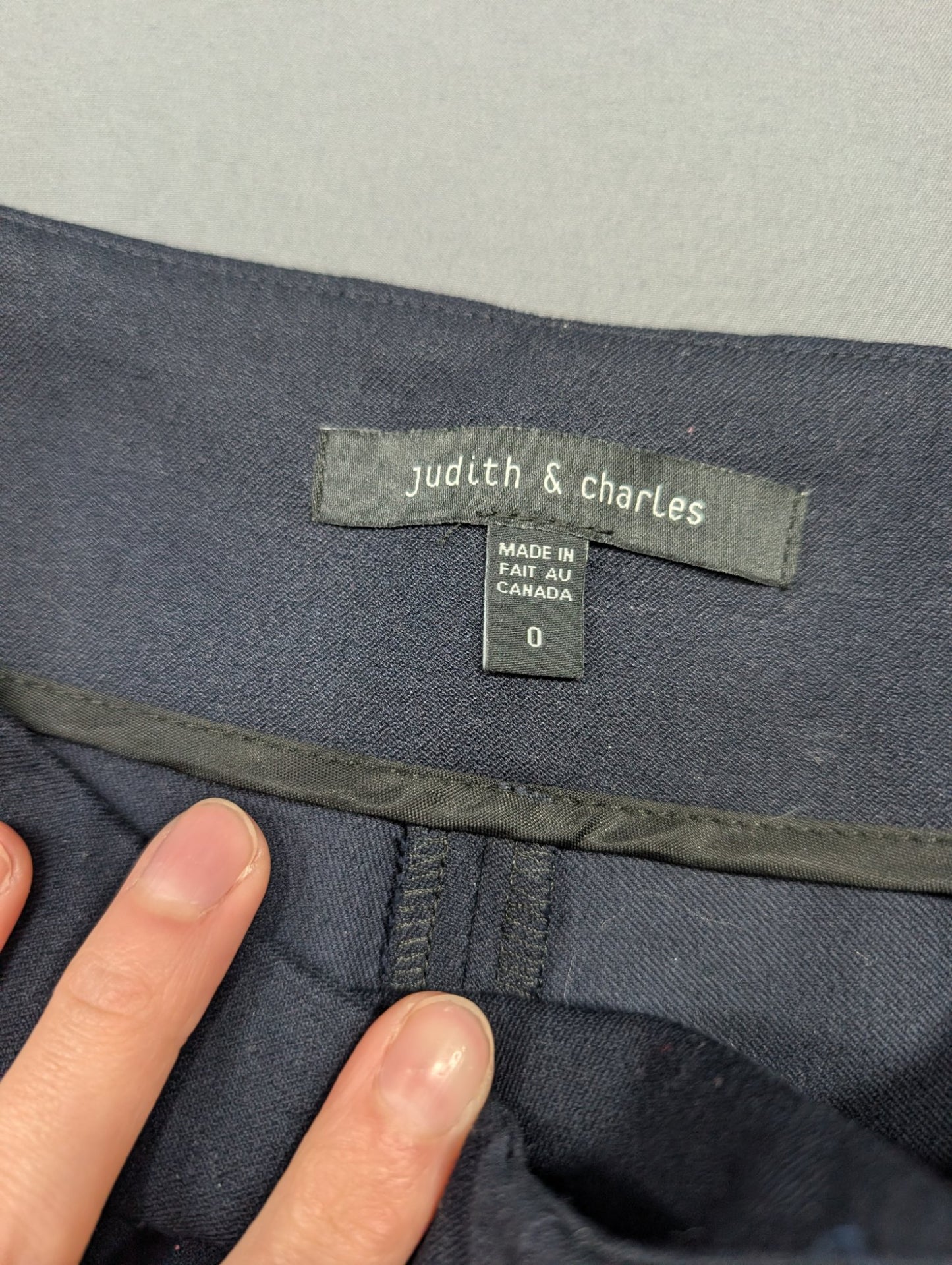 Judith & Charles Navy Slim Dress Pants Size 0 Side Zip