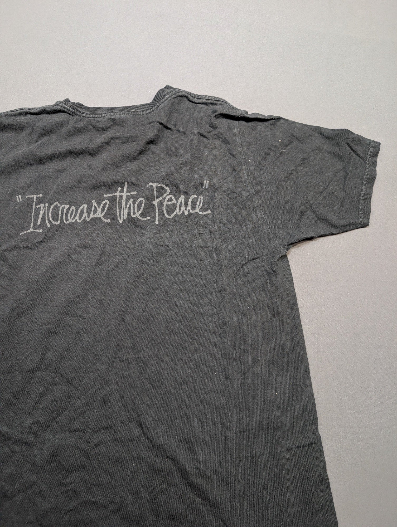Stussy Increase the Peace Tee Faded Black Graphic T-Shirt Size S