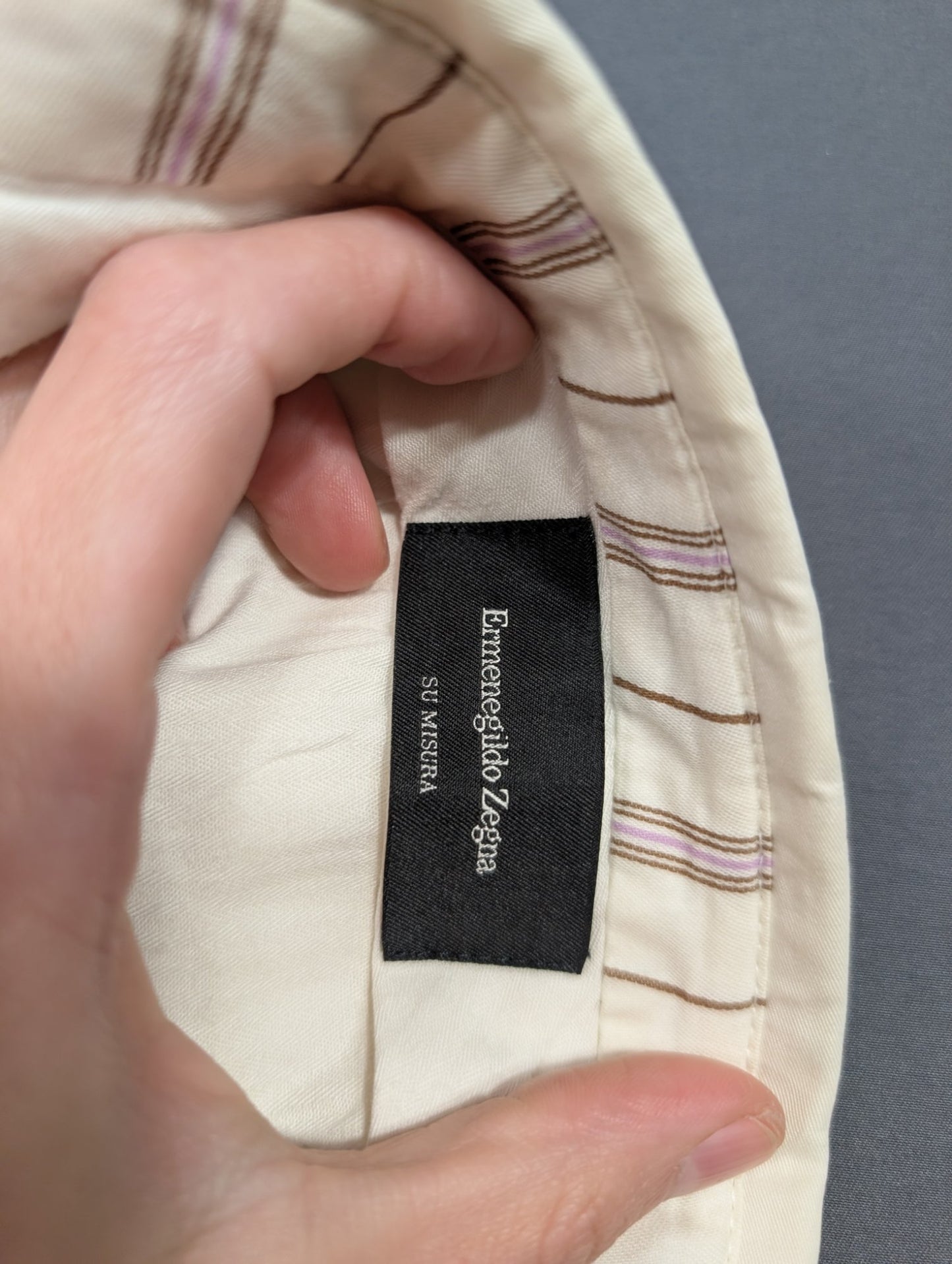 Ermenegildo Zegna Su Misura Cotton Dress Trousers Sz 48C Cream