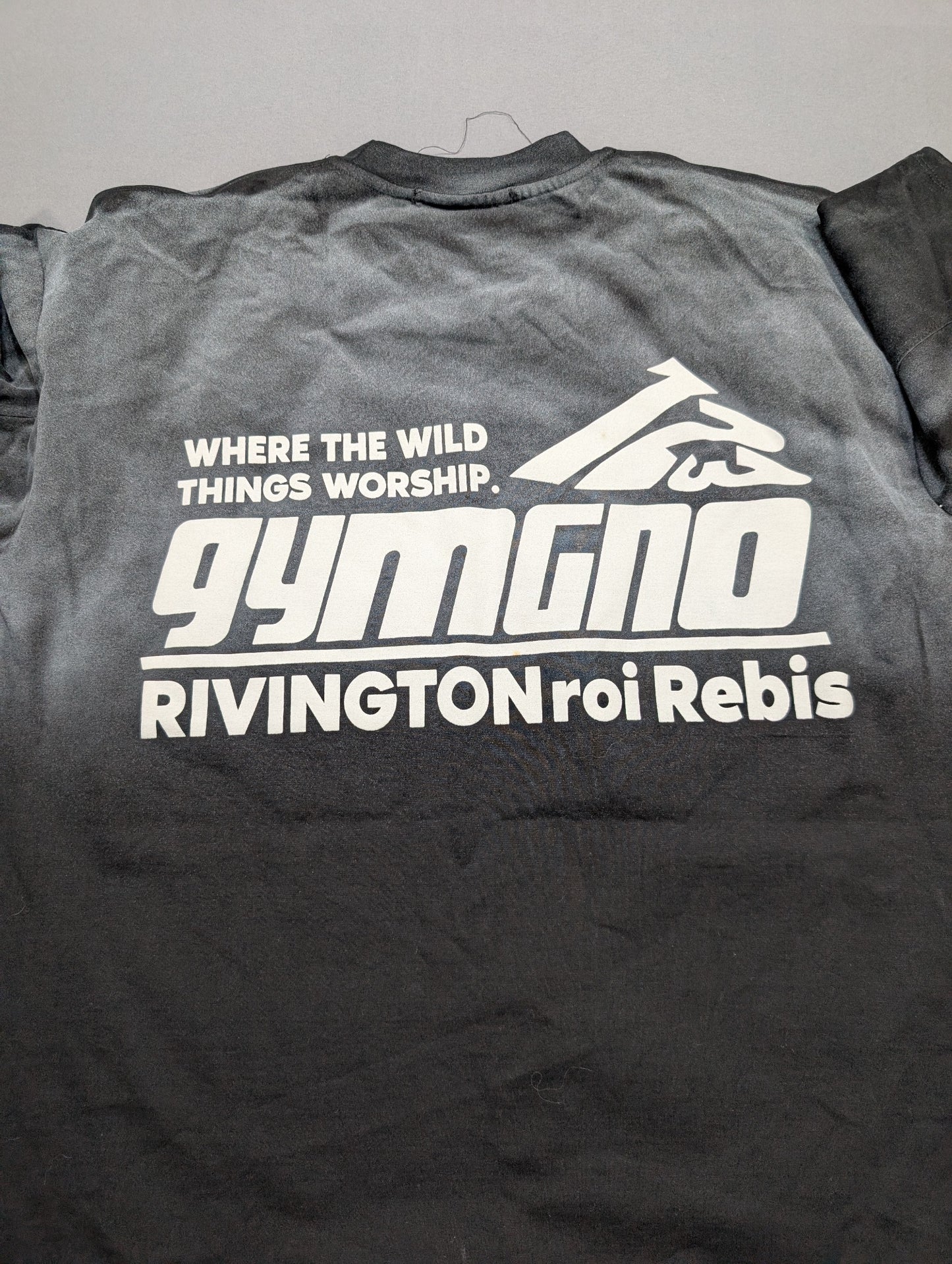 Rivington Roi Rebis Gymgno T-Shirt Gradient Dye Large Black Gray