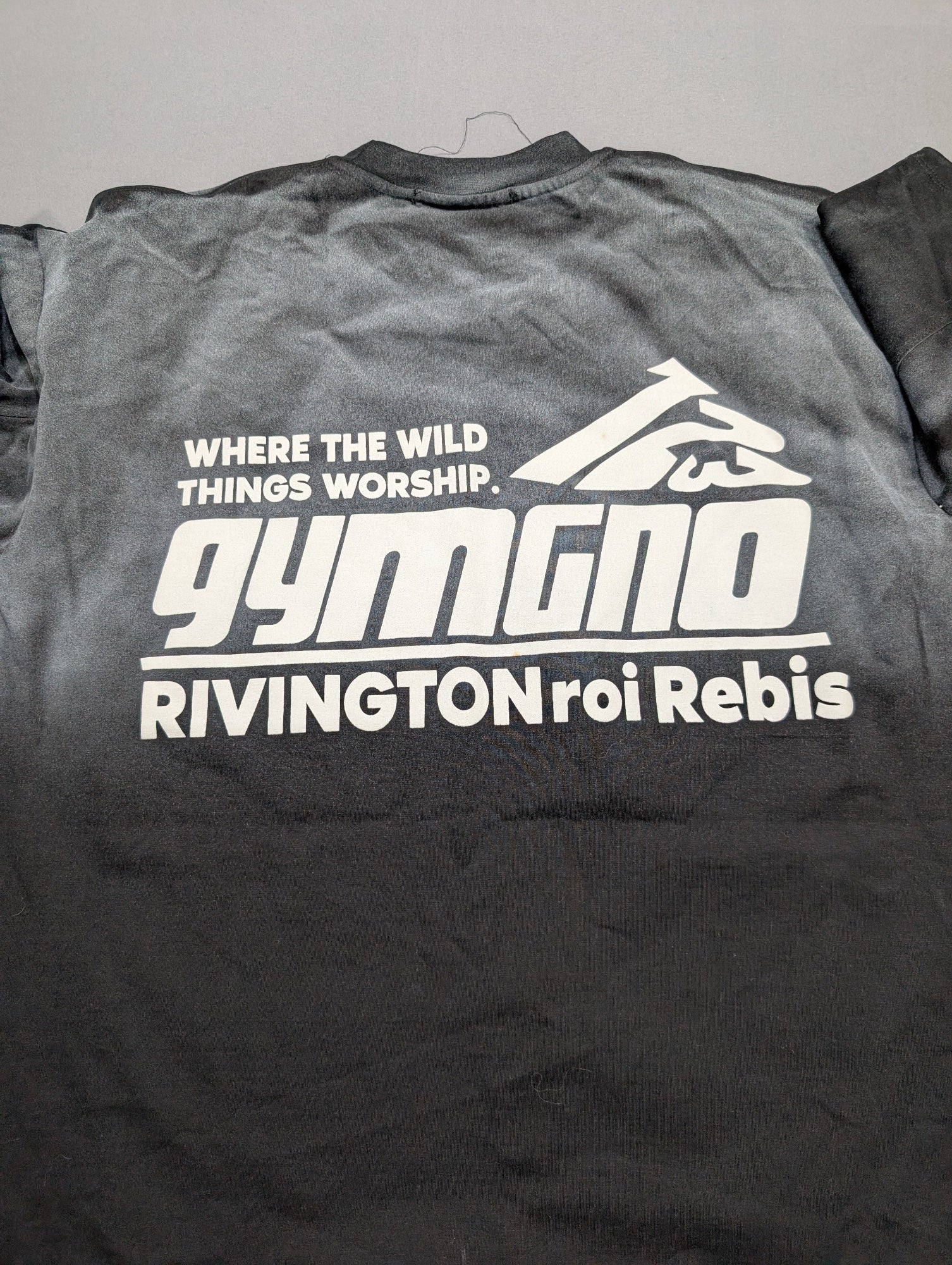 Rivington Roi Rebis Gymgno T-Shirt Gradient Dye Large Black Gray