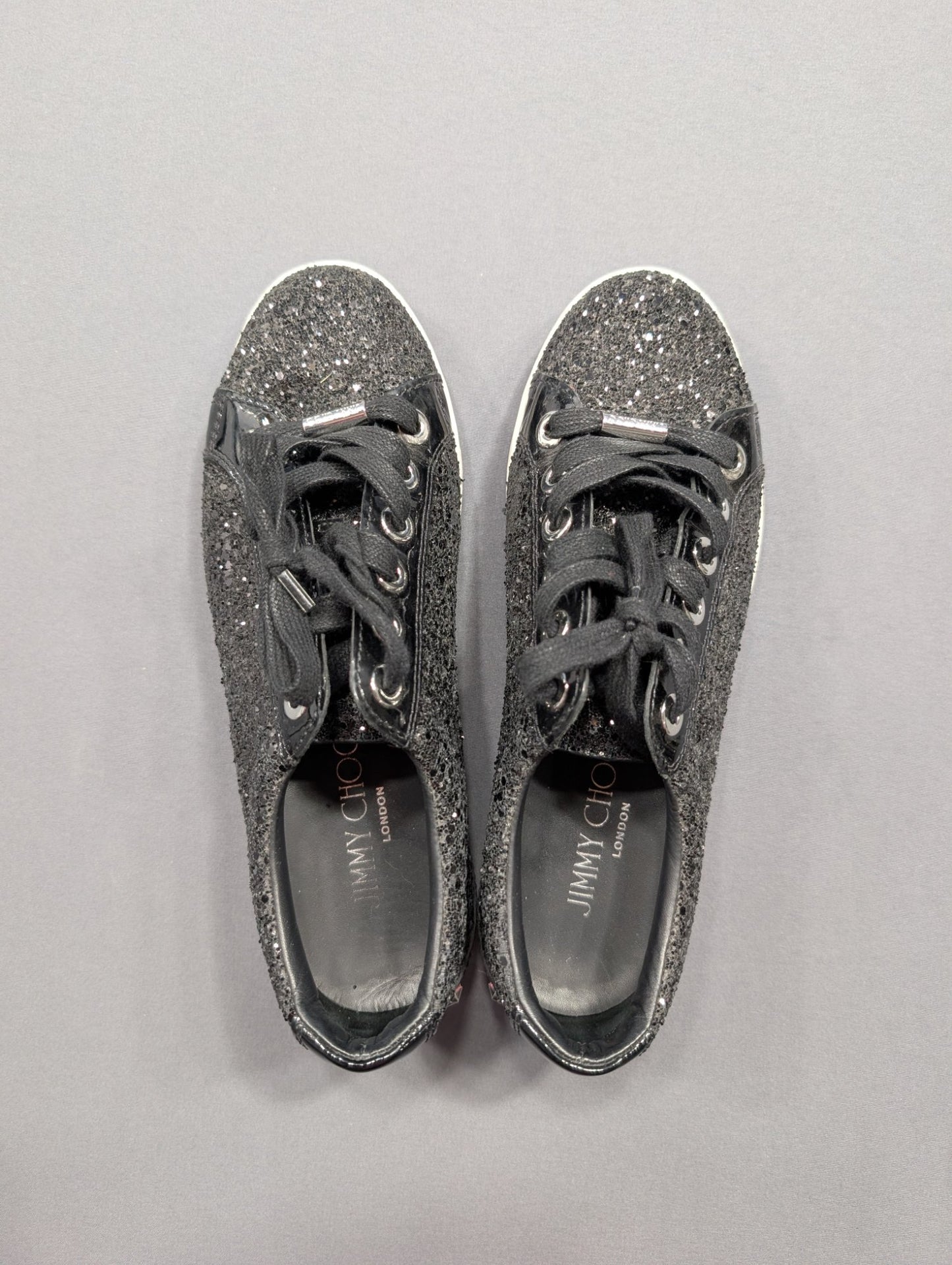 Jimmy Choo Cash Star Glitter Sneakers EU 38.5 Black