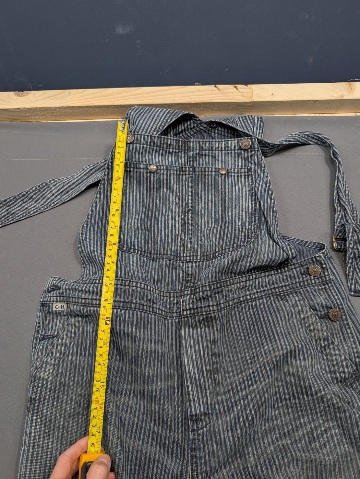 Citizens of Humanity Striped Denim Overalls Hickory Stripe