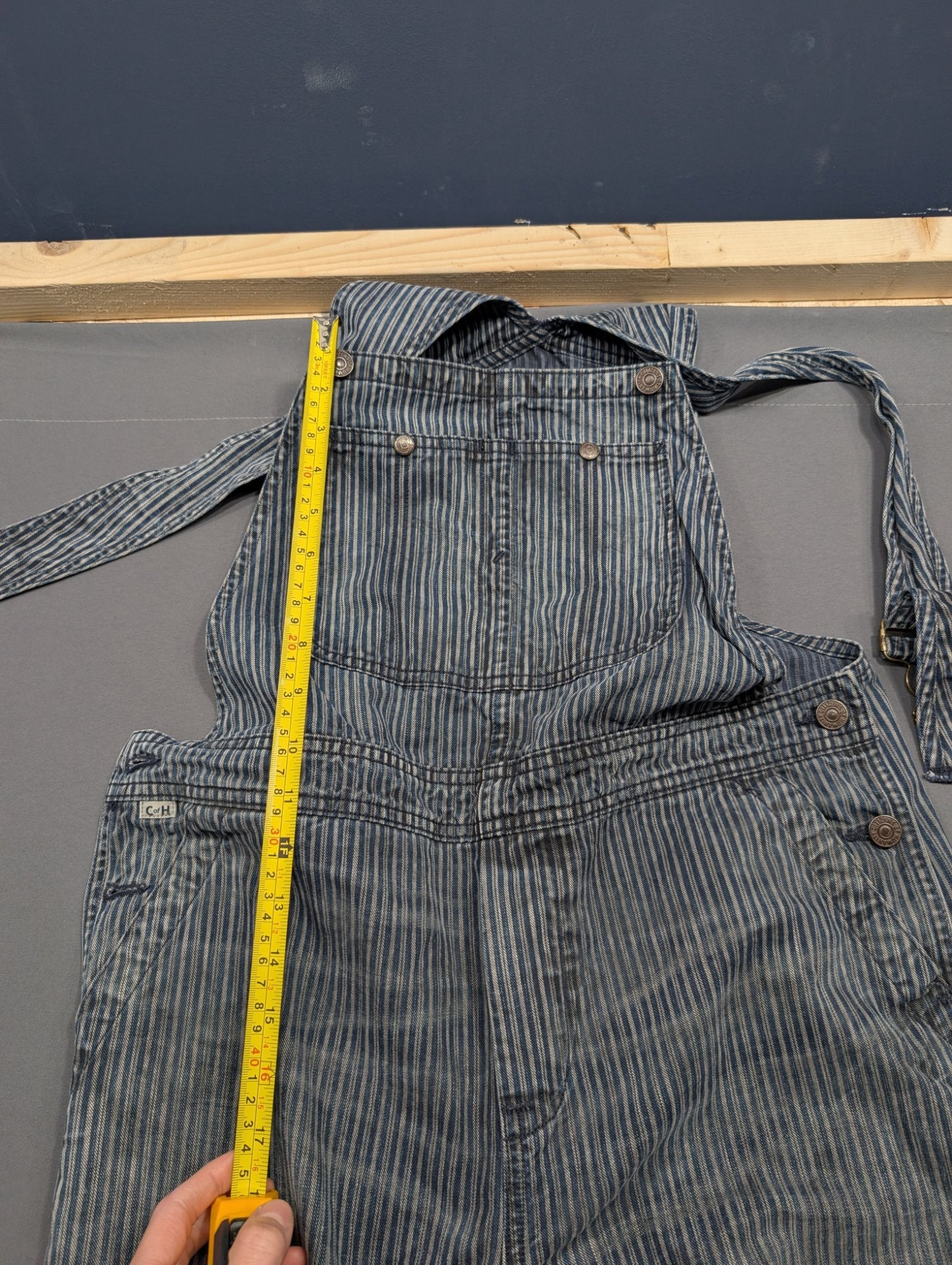 Citizens of Humanity Striped Denim Overalls Hickory Stripe