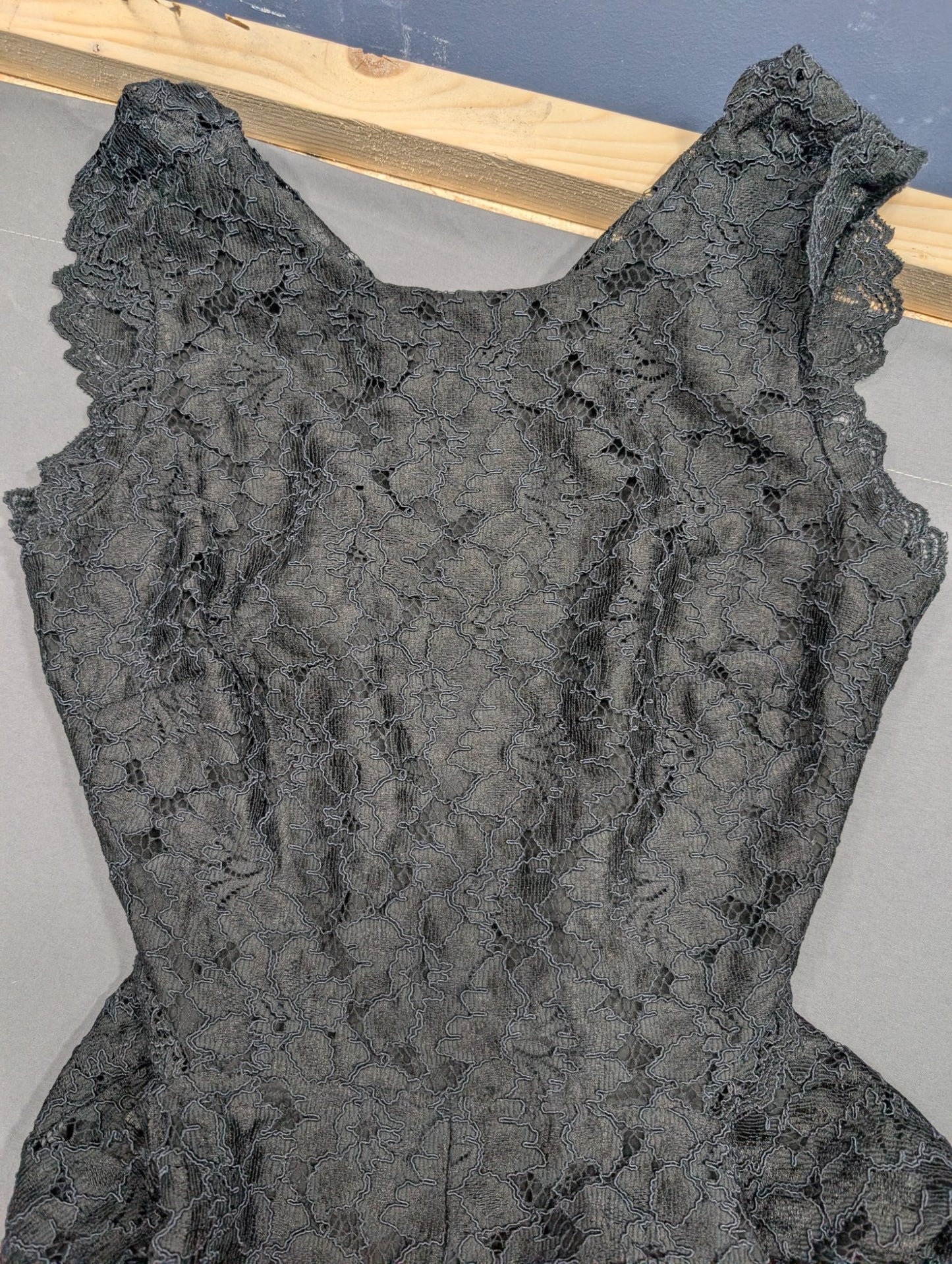 Alexis Black Lace Wide-Leg Jumpsuit Size L Cut-Out Waist