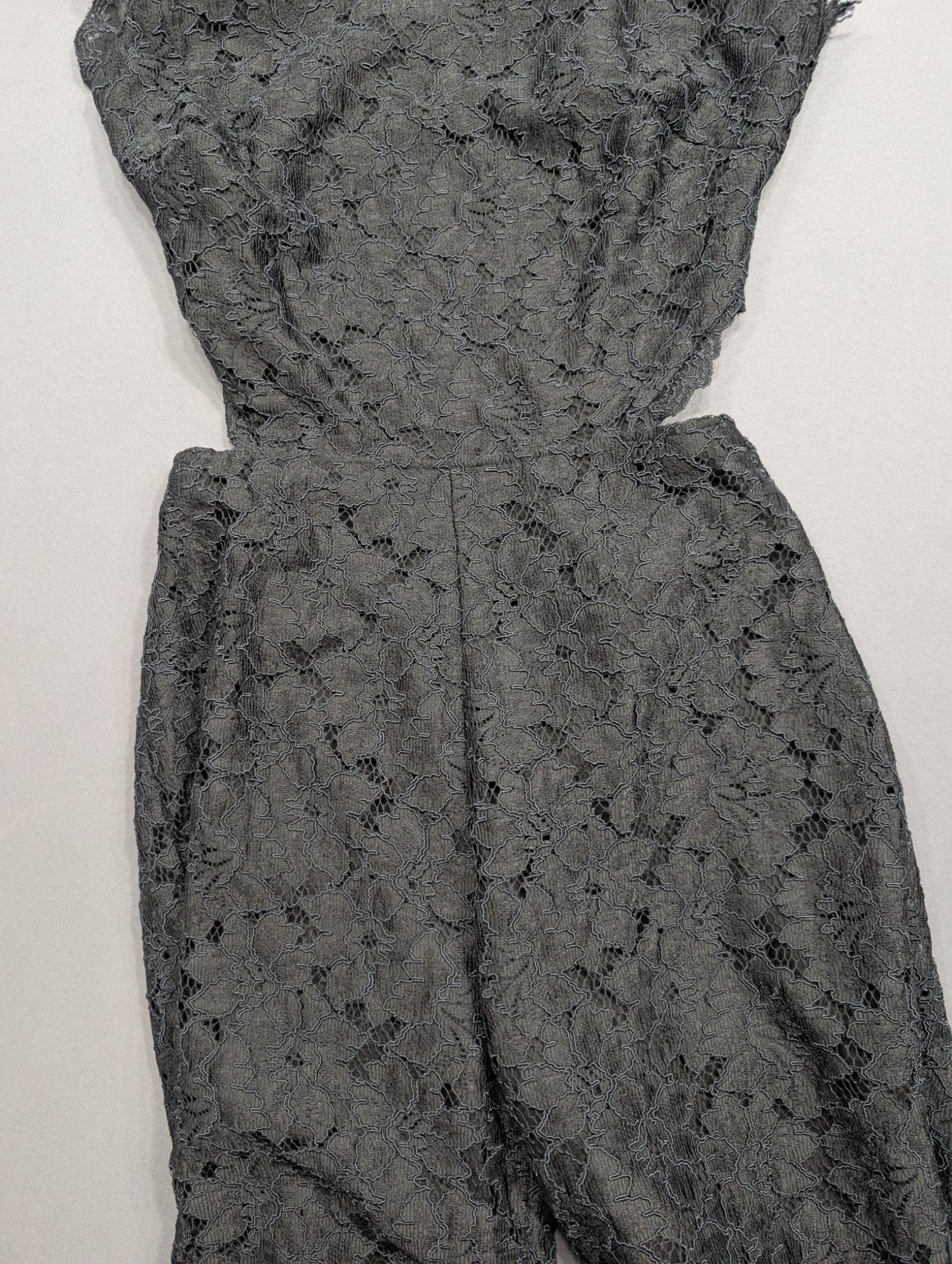 Alexis Black Lace Wide-Leg Jumpsuit Size L Cut-Out Waist