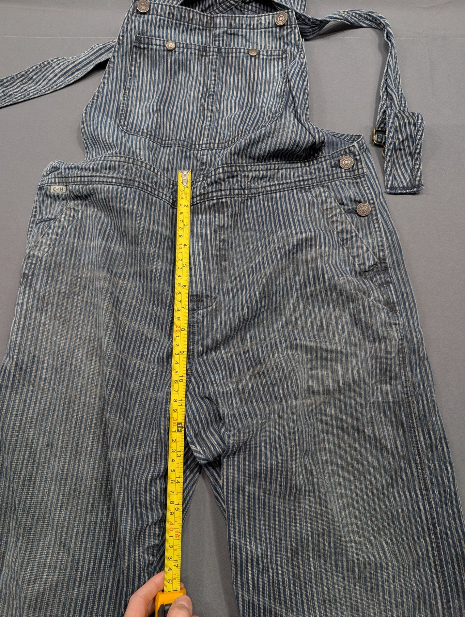 Citizens of Humanity Striped Denim Overalls Hickory Stripe