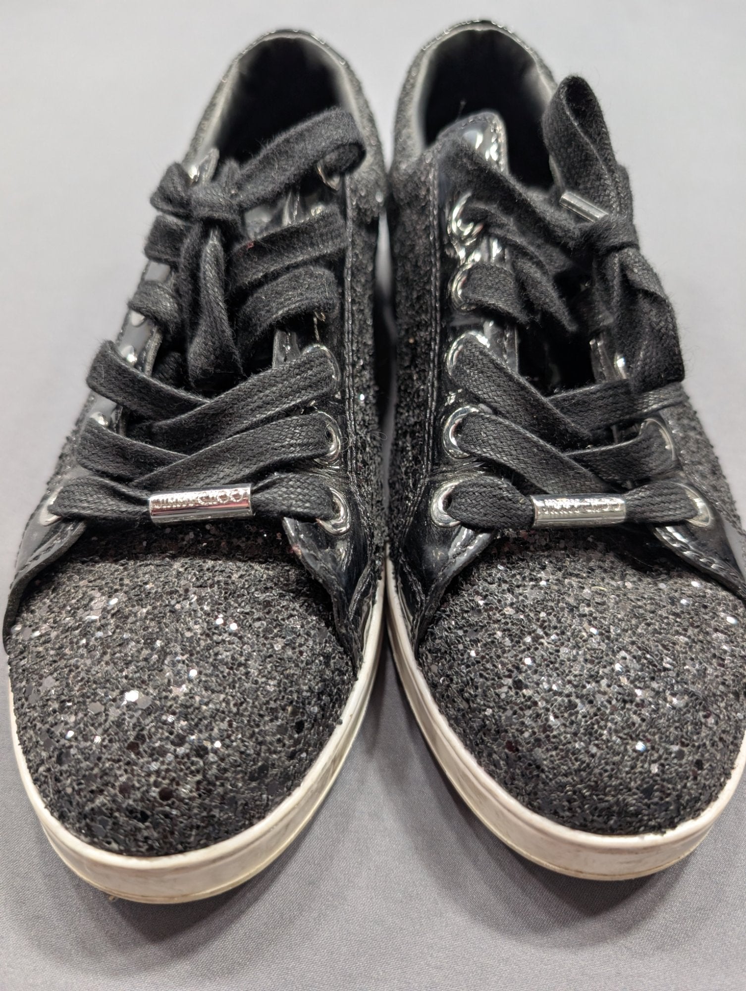 Jimmy Choo Cash Star Glitter Sneakers EU 38.5 Black